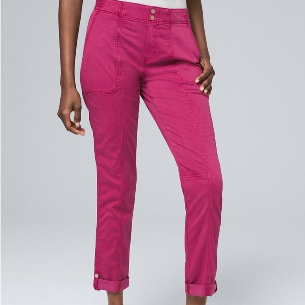 WHBM Pink Pret-A-Pedi Straight Crop Pants NWT